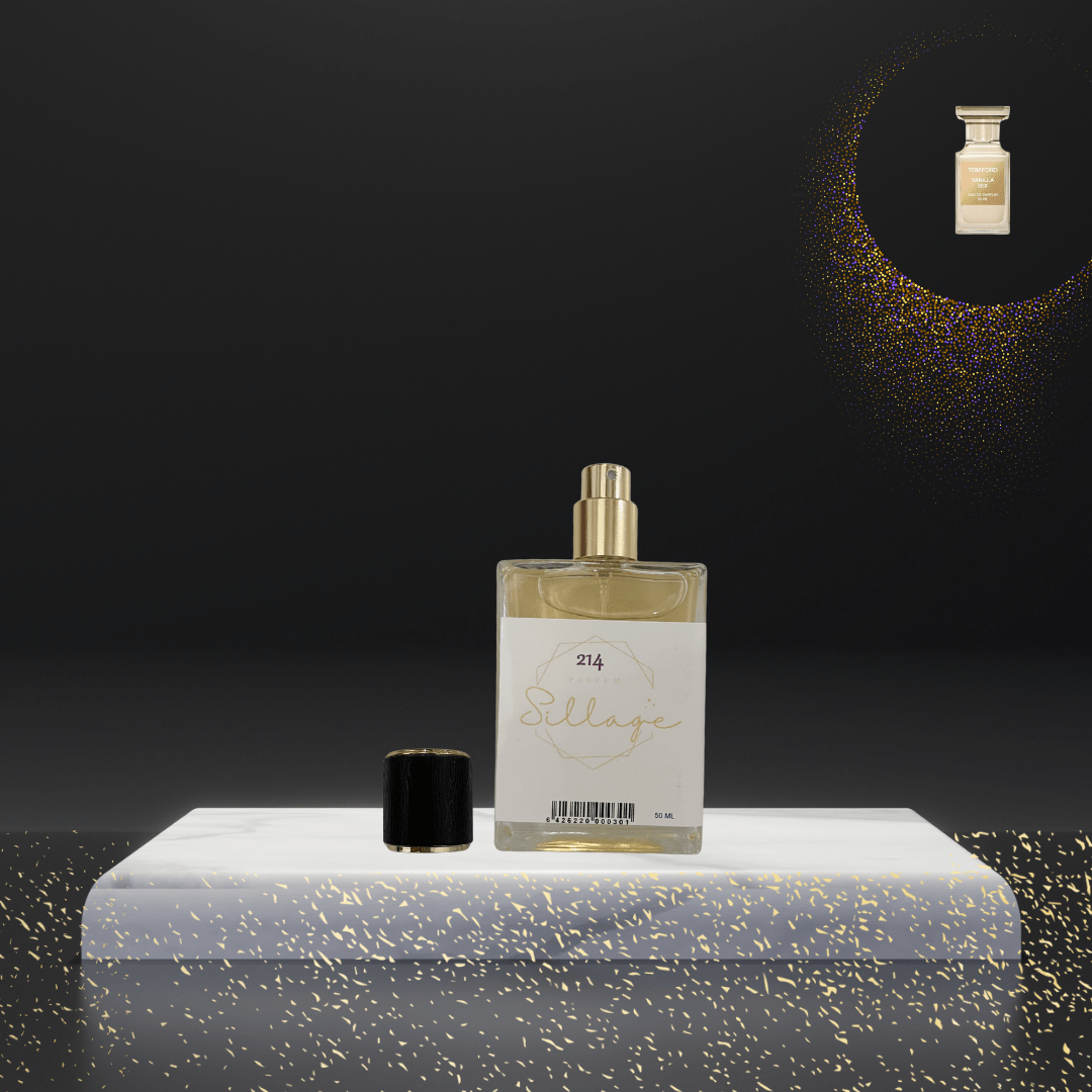 Sillage 214 este un parfum unisex cremos și sofisticat, inspirat de rafinatul Vanille Fatale de la Tom Ford.